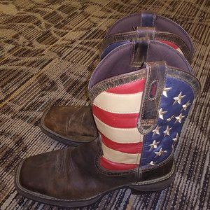 Durango Rebel Mens 12" Leather American Flag Boots